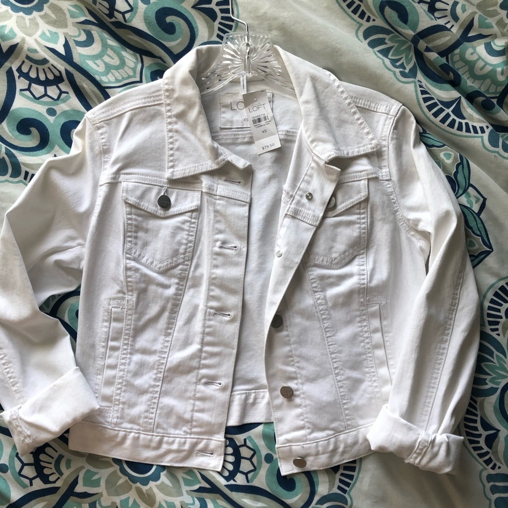 LOFT jean jacket white!